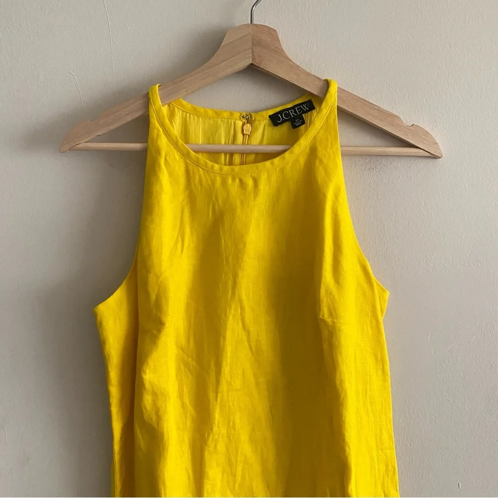 J. Crew Maxine High Neck Shift Dress in Linen Yellow - XS